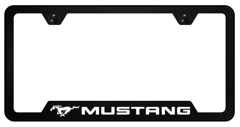 Auto Gold Mustang Notched Frame UV Print on Black
